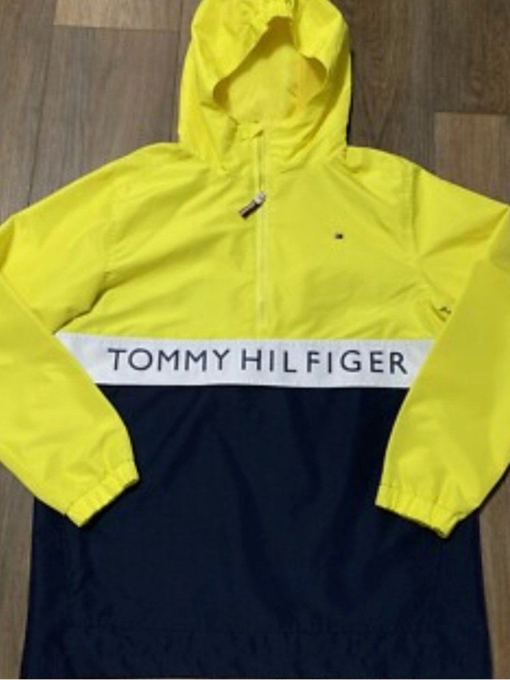 Tommy Hilfiger Yellow & Navy Windbreaker Anorak— LIKE NEW